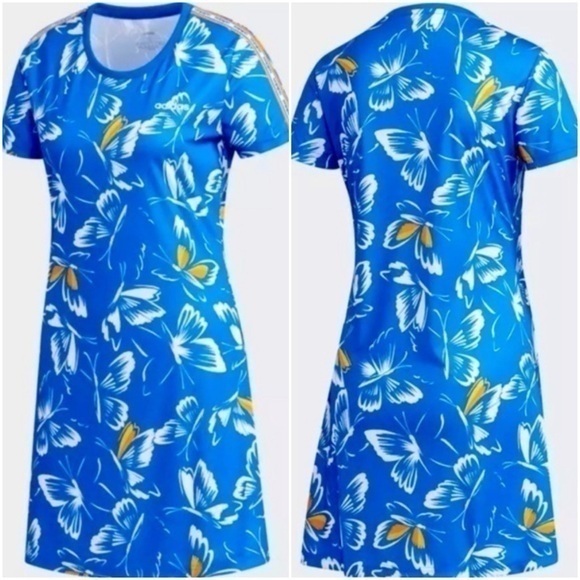Adidas x Farm Rio Limited Edition Abstract Boho Butterfly Print Athleisure Dress - Picture 1 of 11